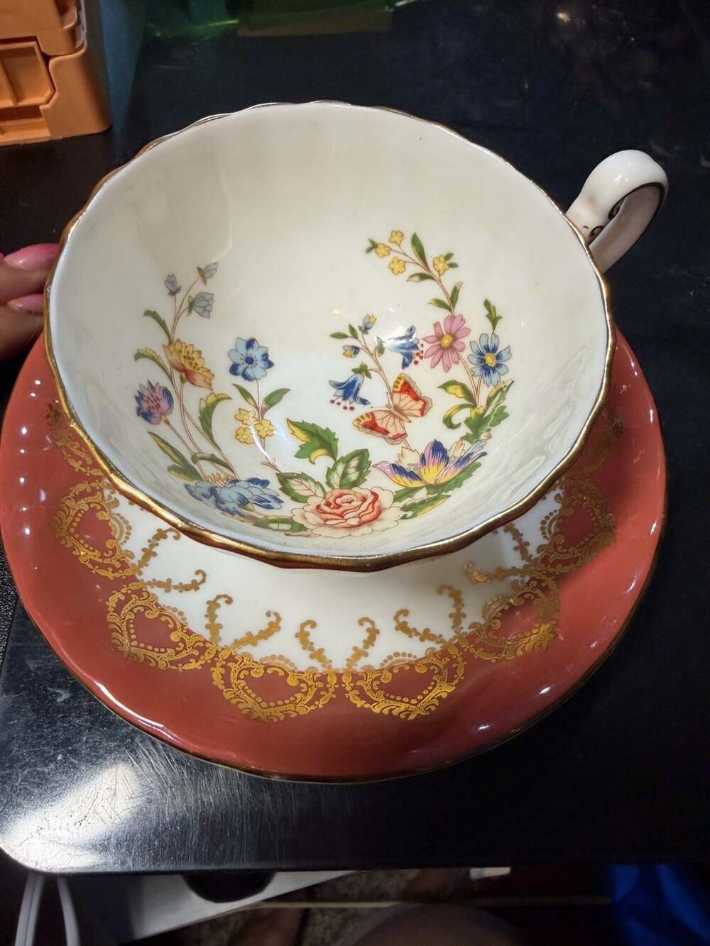 Aynsley Cottage Garden Fine English Bone China Teacup and Saucer